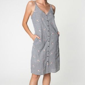 Farrow Embroidered Gingham Dress With Pockets L
